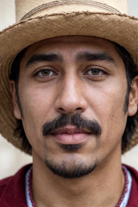 closeup portrait of a mexican man, skin texture