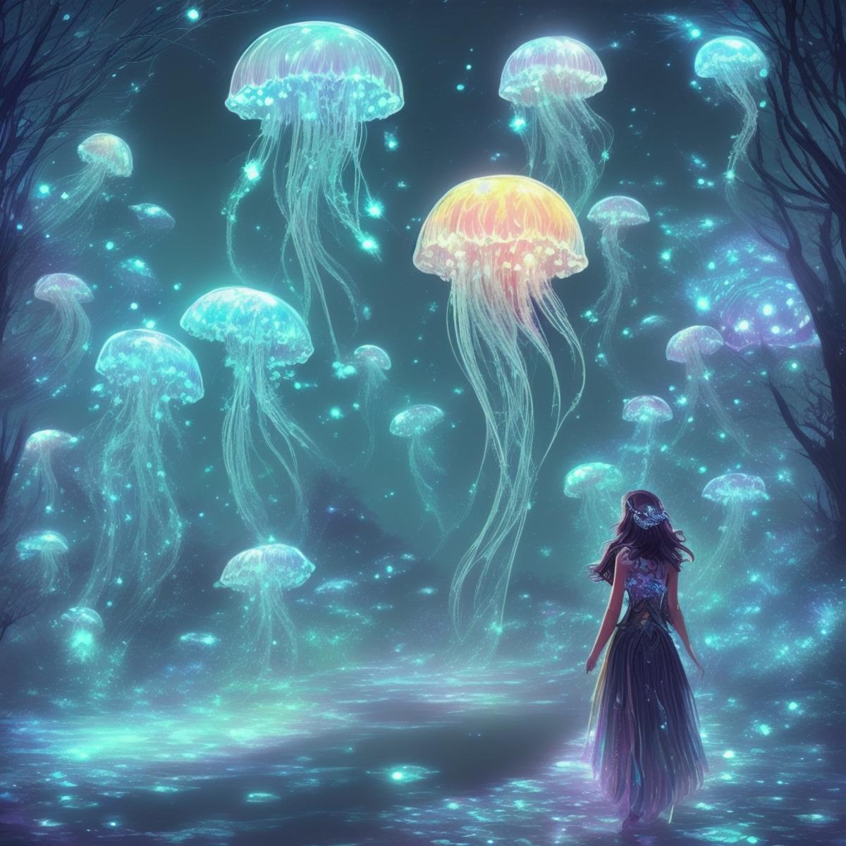 [LoRA] Jellyfish forest / 水月森 /くらげもり Concept (With dropout & noise version) image by mharleman