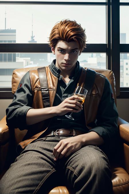 ((ultra detailed, masterpiece, best quality))
 <lora:StarCalKestis:0.8>
StarCalKestis, 1boy, solo, orange hair, Inside a luxurious penthouse suite, sophisticated yakuza attire, reclining on a leather chair with a glass of whiskey, surrounded by opulence