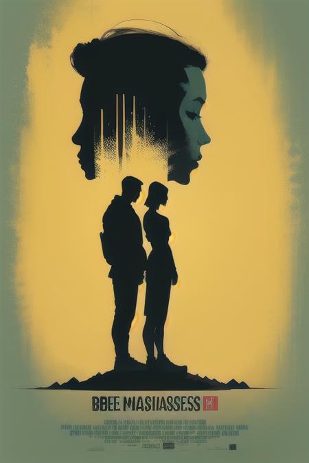 ((masterpiece)), best quality,
MinimalistPoster, 1man standing in 1girl face silhouette, english text, from side,