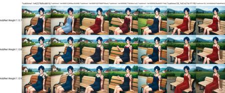 solo, Ciel, blue hair, blue eyes, short hair, sundress, tattoo, sitting on bench, village in the distance, glasses, light smile