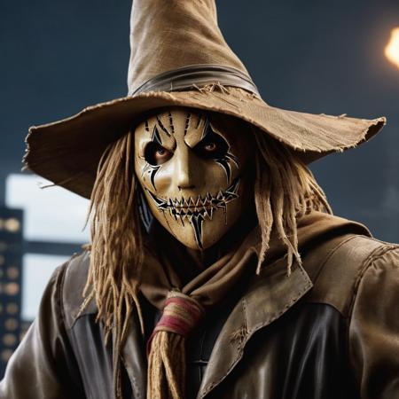 Hyperrealistic art of  <lora:Scarecrow:1.2>
Scarecrow a creepy looking person with a long hair in Gotham city universe, Extremely high-resolution details, photographic, realism pushed to extreme, fine texture, incredibly lifelike