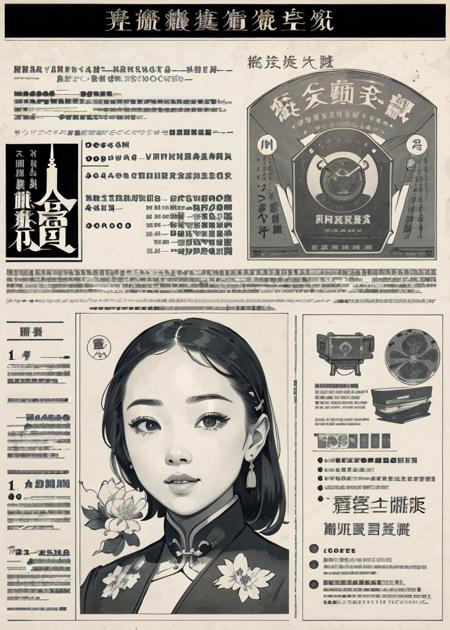 vintage advertisement  poster on newspaper v1.0