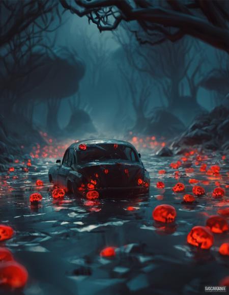 real photo, dark art, creepy hell dark night nature death landscape, close-up cat, hdr, 8k, intricate, masterpiece, skull decoration, blood swamp creek, Miki Asai Macro photography, close-up, hyper detailed, trending on artstation, sharp focus, studio photo, intricate details, highly detailed, by greg rutkowski,Movie Still,greg rutkowski,
