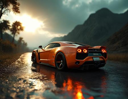 Dark Moody Atmosphere, super car on long road darksoul, dramatic, mysterious, dark moody atmosphere, super car on long road darksoul, cinematic scenic full sunny breathtaking, professional artistic, extremely detailed, stunning, striking, inspiring, noble, perfect, sharp focus, beautiful, pretty, futuristic, surreal, dramatic ambient, intricate background, atmosphere, magical, fascinating, highly engaging, complex, epic composition, fine, awesome detail, clear, crisp, very inspirational, bright