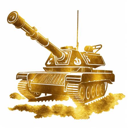 a papercutcd tank, military vehicle, colorful theme, black theme, gold theme, (solo:1.2), <lora:papercutcd-000008:0.9>, no humans, high quality, masterpiece, realistic, photorealistic, (full body, white background:1.3)