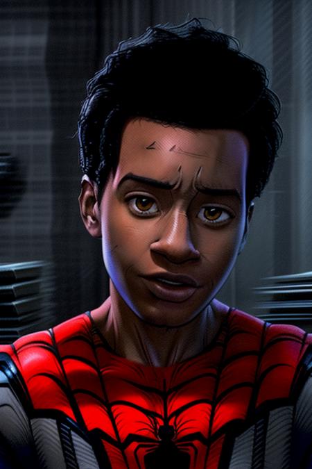 portrait of miles_morales as superman