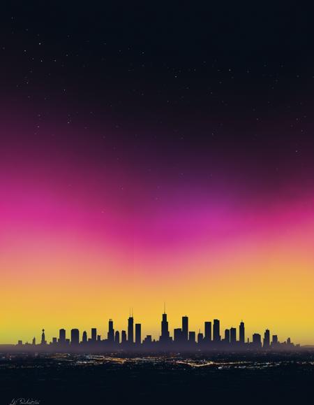 <lora:Aurora-1:1>,aurora-1,aurora,sky,city,, prompt .,gradient yellow, black, brown and magenta color scheme,,