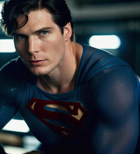 photo of SupermanCHR person, christopher reeve, looking at viewer, (RAW Photo, cg unity, photography, ultra realistic details, sharp focus, detailed skin,4k, high-res, masterpiece, best quality:1.1), (realistic, photo-realistic:1.37) (8k,4k, UHD, high resolution, professional, cinematic, movie, dramatic, noise), (detailed background:1.25), bokeh anamorphic depth of field blur background,<lora:epi_noiseoffset2:1.9>