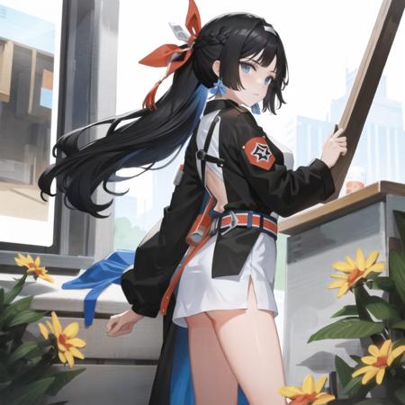 masterpiece, best quality, 1girl,(solo:1.3),standing,official art, simple background, close-up,looking at viewer, 
Fuzi,long hair,black hair,blue eyes,huge breasts,