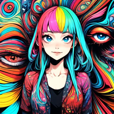 p4a psychedelic 1girl <lora:p4a_v1_b-lora-e20:1>