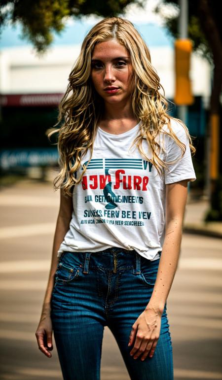 street fashion photography of a woman <lora:PiperPerri_v1:1>
a Realistic (Full Body shot:1.1) of a standing PiperPerri with (intricate complex wavy and loose brunette hair:1.1)
Beautiful, Detailed face, Perfect eyes, (highly detailed skin:1.1),
(cool california abercrombie and fitch jacket t-shirt and levi skinny jeans:1.1),
perfect body, best quality, Modelshoot style, Professional Photography, Photorealistic, standing in a Dark Studio background, bokeh blurred background, RAW, analog style, sharp focus, 8k, ultra high resolution, DSLR, high quality, Fujifilm XT3, film grain, award winning, masterpiece (NSFW:-1) (Cleavage:-1) , confident, curious, (black:-1) (cleavage:-1) (undetailed:-1)
