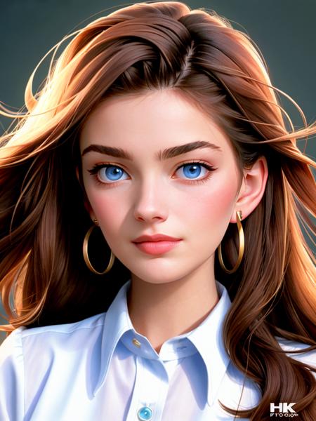 A beautiful p4ul1n4p woman, 1girl,solo,long hair,looking at viewer,blue eyes,brown hair,shirt,jewelry,white shirt,earrings,lips,traditional media,portrait,realistic,soft lighting, professional Photography, Photorealistic, detailed, RAW, analog, sharp focus, 8k, HD, high quality, masterpiece<lora:p4ul1n4p:1.0>