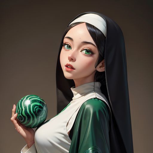 (masterpiece, best quality, highres, high resolution:1.2), extremely detailed, intricate details, realistic, (nun statue m...