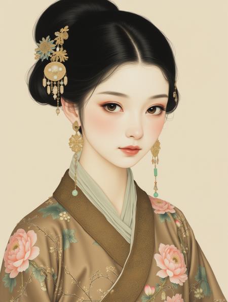 【Portrait】 Vintage Gongbi Portrait Painting FLUX v1.0