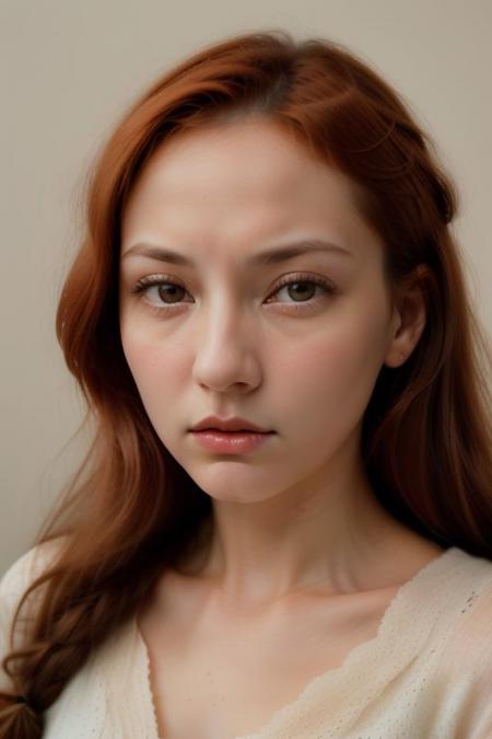 1girl, ginger, face, light hazel eyes, angry