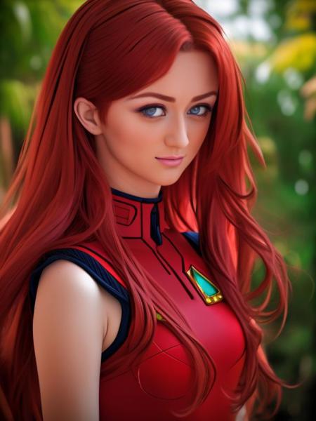 ((SFW)),
(best quality, masterpiece, colorful, dynamic angle, highest detailed), (Karlie Montana), upper body photo, fashion photography of cute red long hair girl (Asuka Langley), dressing high detailed Evangelion red suit (high resolution textures), in dynamic pose, bokeh, (intricate details, hyperdetailed:1.15), detailed, sunlight passing through hair, colorful art background, (official art, extreme detailed, highest detailed)
 <lora:Karlie_Montana:0.8>