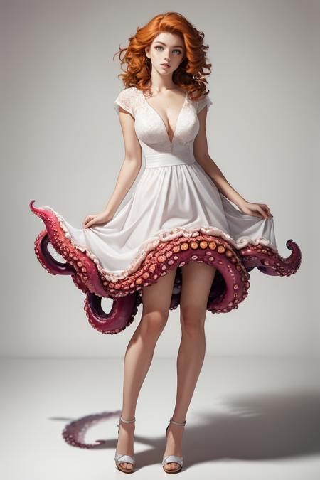 0ct4dr3ss, (tentacle dress), long dress,