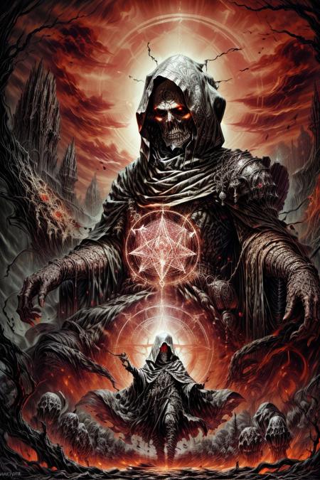 score_9, score_8_up, 8, score_7_up, solo,  
fantasy style, masterpiece, 8k, dynamic pose, 20 y.o, <lora:Fantasy_Classes_SD:1>,

(Dungeons and Dragons) Thorough, analog style, eye focus, highest quality, (highly detailed skin), full body, photo of a exquisitely beautiful,

BREAK
DnD_Grainyboyz,grainy, noise, Dark cyberpunk artwork of THE PROGENITOR OF LUST, Extremely hyper realistic detailed, A massive, withered tree stands at the center of a sunless grove, its roots tangled with ancient, forgotten symbols carved into the stone. Surrounding it are towering, wilted sunflowers, their twisted forms casting long shadows. In the darkness, a hooded figure whispers incantations, summoning ghostly apparitions that drift through the air, all illuminated by the faint glow of a sun crystal embedded in the cave ceiling. in the style of the decaying empire of Wurstreich, dark magic and grotesque creatures abound, inspired by Sean Aaberg's punk aesthetic, dark fantasy world combines grim landscapes with vibrant, exaggerated colorful art, heroes skirmish monstrous foes in a setting where rebellion, decay, and mysticism intertwine, crafting a unique, immersive vibe , the scene is captured in dimly lit dark fantasy but vibrant colors, with bold ink lines defining form against the watercolor wash of the aged paper

BREAK
oil painting, BadDream, negative_hand, NEG_EMBED_STABLE_YOGI_V3, FastNegativeV2, AissistV2
(detailed:1.3), (sharp focus:1.1), medieval style, (expressive face:1.2),,