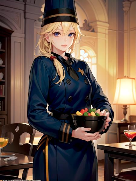 (hyper extreme detailed),(masterpeace),(hyper extreme),(photorealistic),CG,(colour:1.2), beautiful lighting,light from the front,official art, solo,standing, <lora:femal_chef:1>,femal_chef,