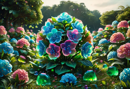SDXL_POS, Jellystyle, hydrangea bush, in identity art style, side view, medium close-up, on a grassy plain, hot, noon
<lora:Jelly_Style:1.0>
<lora:SDXLFaeTastic2400:1.0>
