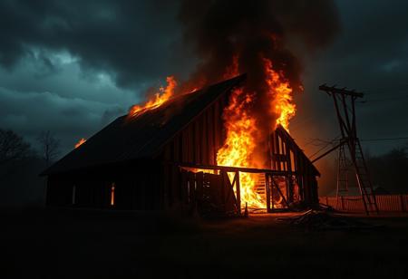 In the small town of Eldermere, Barnies—the town's beloved old barn—catches fire one stormy night. As the flames dance against the dark sky, Sam, a local teenager, rushes to the scene with a group of friends. They believe it’s just a typical barn fire, but as they approach, they notice something odd: the shadows flickering in the flames seem to take human shapes.
Suddenly, the fire takes a sinister turn. Whispers fill the air, coaxing Sam and his friends into the barn’s ruins. Inside, they find relics of a cult that once thrived in Eldermere, rituals echoing through the walls. As they piece together the ancient story, they realize that the fire wasn’t an accident—it was a signal, awakening something dark beneath the barn's foundations.
In a shocking twist, Sam discovers that he is a descendant of the cult’s last leader. As the haunting whispers grow louder, his friends begin to vanish one by one, taken by the ancient entities who want to complete a sacrifice. As the flames rise higher, Sam must confront his lineage or lose not just his friends but his very soul to the fires of Eldermere’s past.
