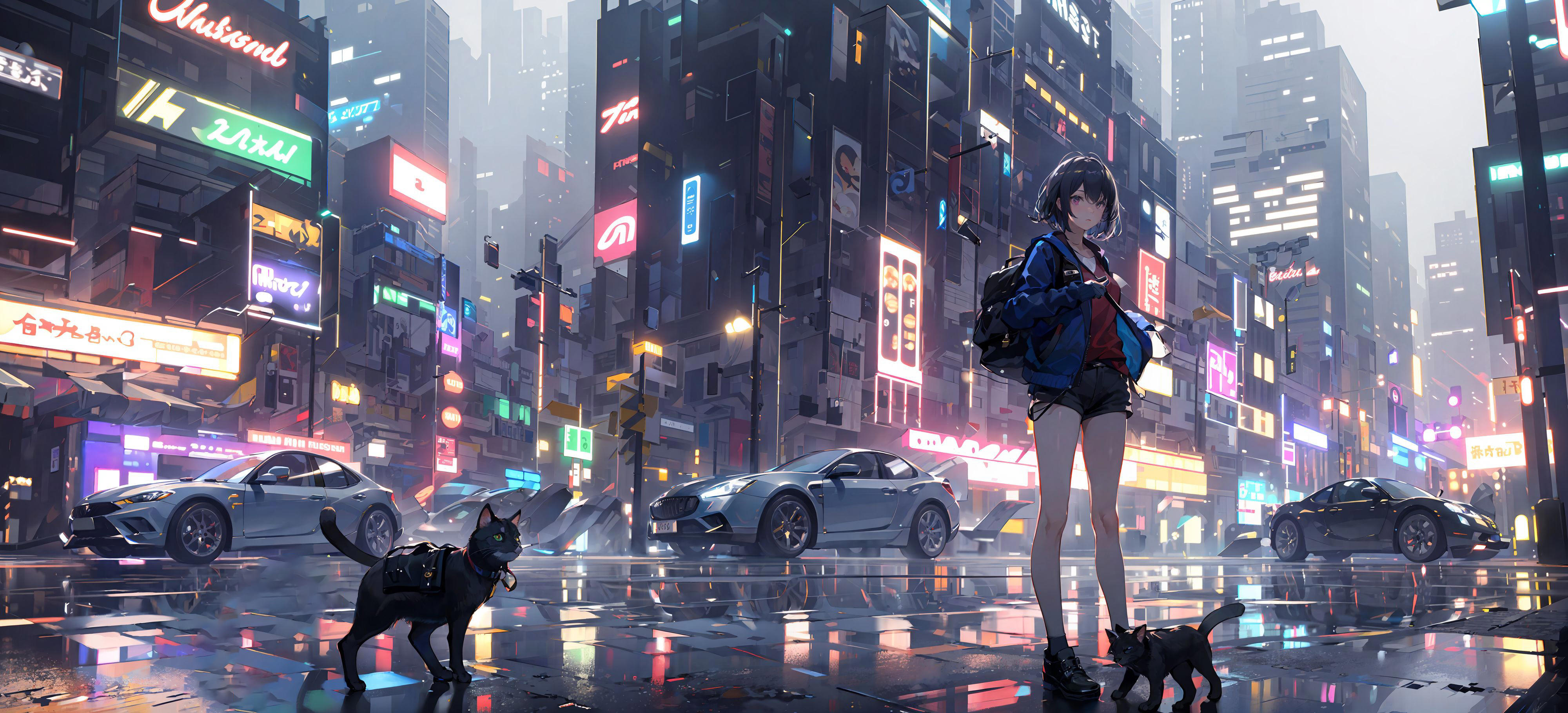 赛博世界/Cyberworld/赛博朋克场景 Lora image by chosen