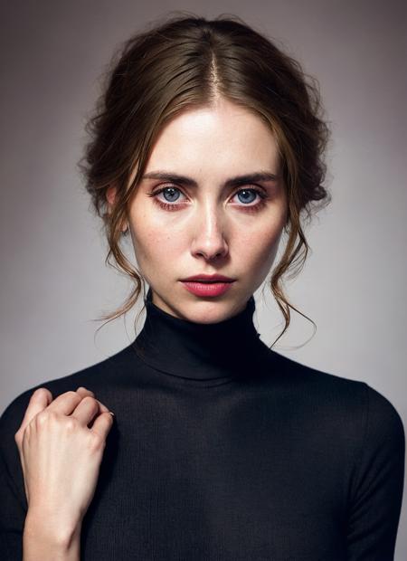 A stunning intricate full color portrait of (sks woman:1), wearing a black turtleneck, epic character composition, by ilya kuvshinov, alessio albi, nina masic, sharp focus, natural lighting, subsurface scattering, f2, 35mm, film grain, <lora:locon_alisonbrie_v1_from_v1_64_32:1.3>