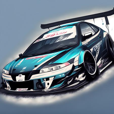 anime A Car, [Nissan|Toyota] Drift Spec, midnight (MidnightDrift style:1) <lora:djzMidnightDrift:0.8)