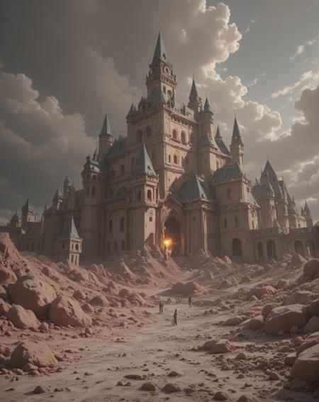 Massive white Castle of the King. Fields of flowers. Partially cloudy sky, dramatic clouds above, sunbeams shining through the clouds. Dreamy ultra wide shot, epic composition, atmospheric, hyper realistic, cinematic, ultra detailed, Photorealistic, Natural atmospheric lighting, intricate details, 35mm photograph, film, professional, 4k visuals, highly detailed, elegant, studio quality.