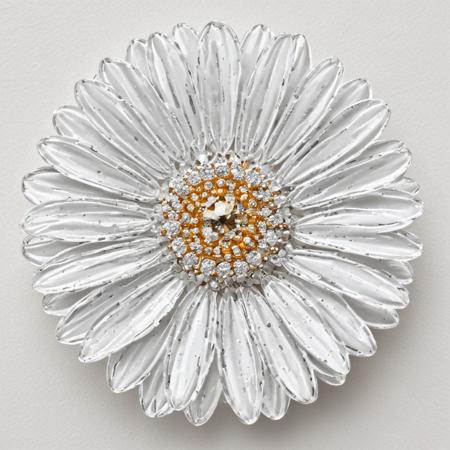 Diamond Daisy • Gem: Diamond • Color: Clear, sparkling white • Mood: Pure, elegant, timeless, radiant OverallDetailXL Flower, Daisy made of gems