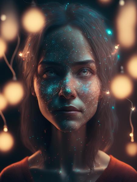 <lora:BrandonWoelfel:1>A woman with Christmas lights instead of eyes, intricate details, ultra high resolution, hyper realistic, ultra detailed, high detailed Christmas lights, high detailed human face, beautiful human face, nightmare mood, dramatic lights, volumetric lighting, ray tracing, octane render, 8k