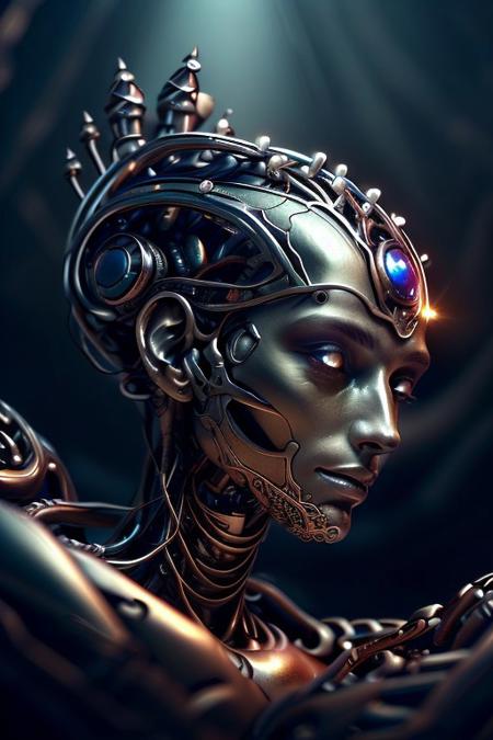 cinematic film still silverpulse, cyborg snake, simple background, high quality, artistic, vibrant colors, detailed textures. futuristic sleek/glossy silver and blue glow, vibrant colors, detailed textures., Concept art, cyborg, background, vintage, modern, SilverPulse, <lora:SilverPulseMorphXL:0.8>, excellent composition, artistic, highly detail, holy, sunny, dynamic dramatic beautiful full taking . shallow depth of field, vignette, highly detailed, high budget, bokeh, cinemascope, moody, epic, gorgeous, film grain, grainy,