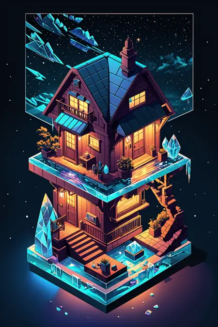 Isometric & Pixelized View