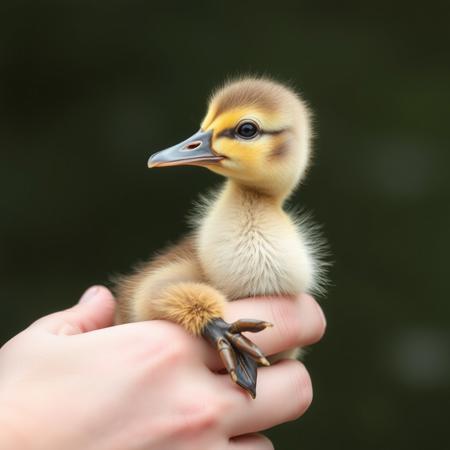 a duckling with human arms