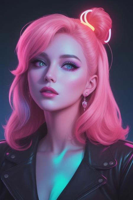 gorgeous neon diamond, pink, blue, neon, Synthwave,