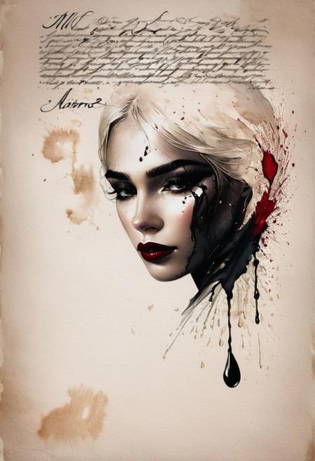 RAW profile photo, close-up, dark atmosphere, masterpiece, cinematic film still of a blonde beautiful woman, detailed eyes,eyeliner, darkred lipstick, black lace turtleneck dress, tack sharp focus on eyes, Sensual, lustful, seductive,  intricate, ultra detailed, 8k, <lora:MS_DitavT_V1_32:0.6>