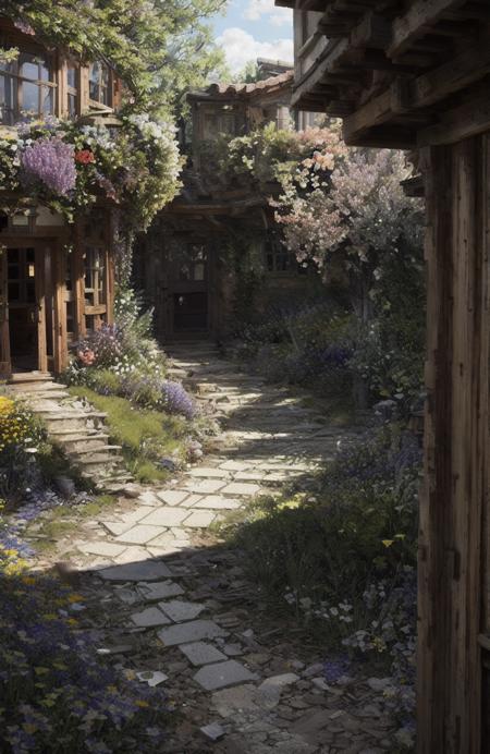 Style-Renaissance Style-Petal, (isometric view:1.3), photo of an intricate Witch cottage,centered, surrounded by forest, clear focus, very coherent, majestic oil painting by Ed Blinkey, Atey Ghailan, Greg Manchess, Antonio Moro, trending on ArtStation, trending on CGSociety, Intricate, High Detail, Sharp focus, dramatic, photorealistic painting art by midjourney and greg rutkowski