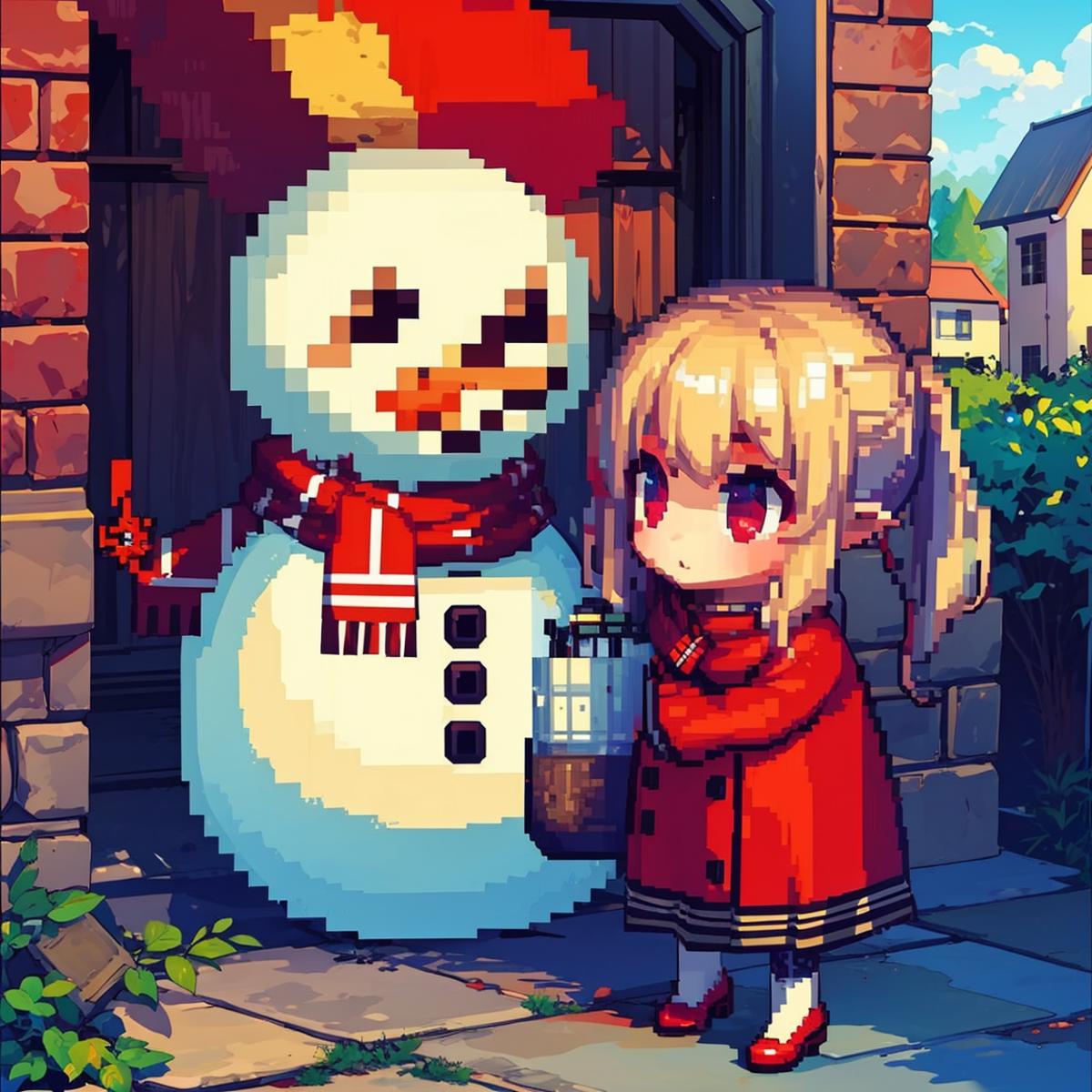 Pixel Snowman Suit (Dungeon Fighter Online) DNF大头像素雪人套装表情包 image by BeihaiZhang