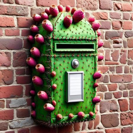 London letter box  <lora:Prickly Pear Style v1:1>, Prickly Pear Style,