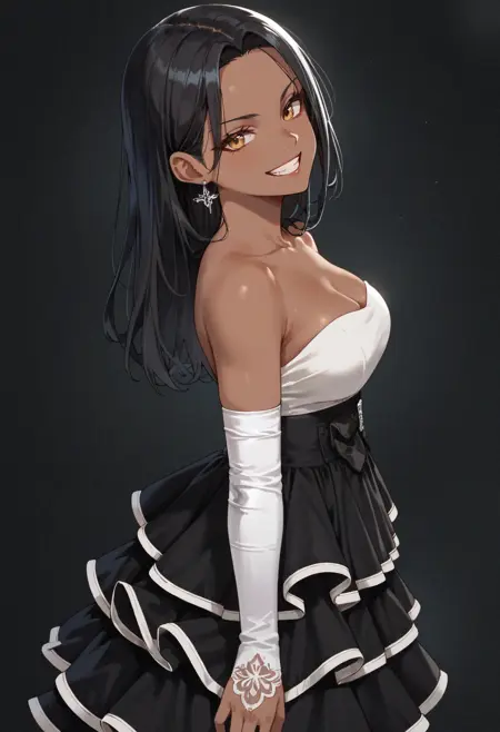 White Top Black Frilled Skirt | Pony