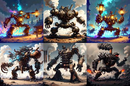 <lyco:SteamPunkBundle2v:0.9>  AetherPunkAI ,GasLampFantasyAI 
battle mech 
, detailed, intricate