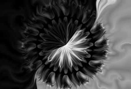 good vs evil, black and white
fractal ral-frctlgmtry, 
 <lora:ral-frctlgmtry_flux:1>