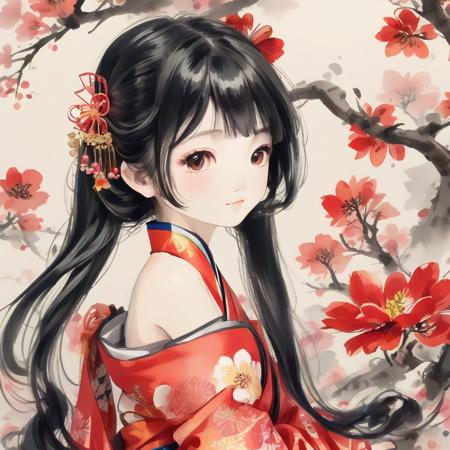 (((child,cute ,cute face,cute,yong))), upper body,((((black hair)))), (solo:1.5), ((extremely detailed)), ((detailed face)), illustration, Chinese ink painting, (((masterpiece))), (((best quality))), (((Watercolor))), ((Chinese Brush Painting)), (((extremely delicate and beautiful)))), ultra-detailed, (((beautiful detailed eyes))),(((qipao))), (cheongsam), (Chinese style),((red ink)), smile, long hair,  beautiful detailed eyes, beautiful detailed hair,((( flying petals))),  ((((floating hair)))) ,(((flowing))),clear face,