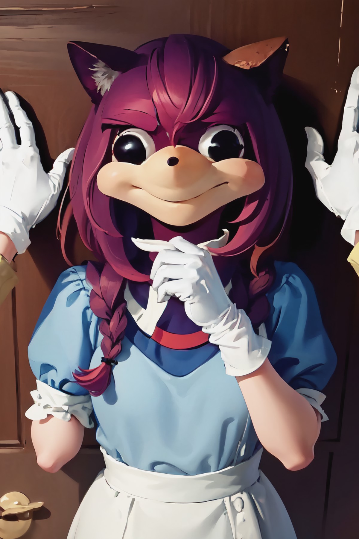 Highly detailed, High Quality, Masterpiece, beautiful, UgandaKnuckles, <lora:UgandaKnuckles:1>, no humans, white gloves, a...