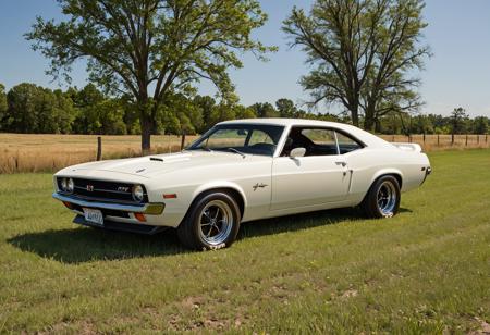 GTA-style artwork Car theme <lora:ADM C-Car :1>,A.D.M. Cooper,car,classic cars,muscle cars,photography,cinematic,a white sports car parked on the side of the road in front of a field of grass and trees,fruit . ,(car, ground vehicle, motor vehicle, vehicle focus:1.1),Fitz Hugh Lane, . Satirical, exaggerated, pop art style, vibrant colors, iconic characters, action-packed
