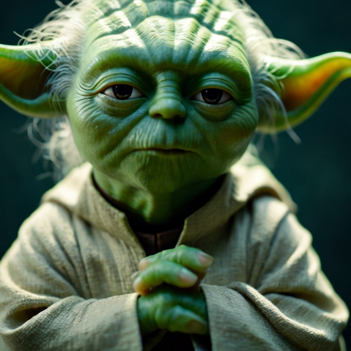 cinematic film still of  <lora:Yoda:1.2>
Yoda a close up of a person with a star wars yoda In Star Wars Universe, shallow ...
