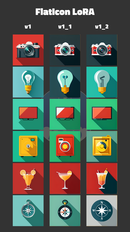 FlatIcon LoRA v1.2