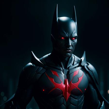 cinematic film still of  <lora:Batman Beyond SD1.5:1.2>
Batman Beyond a man in a black futuristic suit with red eyes, shallow depth of field, vignette, highly detailed, high budget, bokeh, cinemascope, moody, epic, gorgeous, film grain, grainy