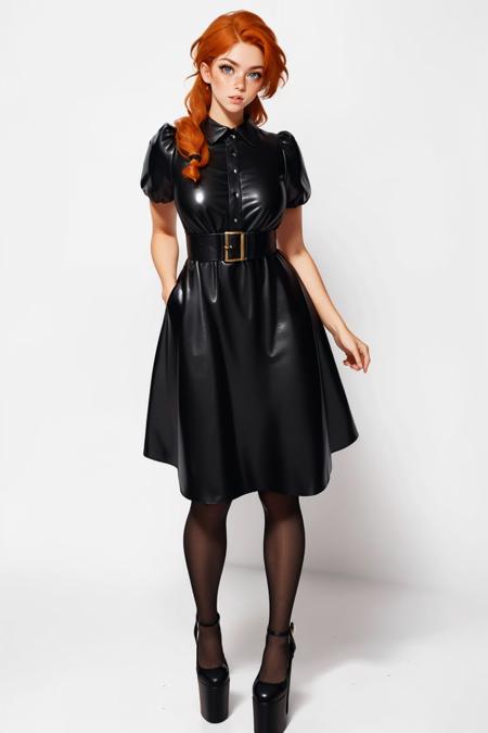 l34th3rdr3ss, short sleeves, boots, black leather dress,